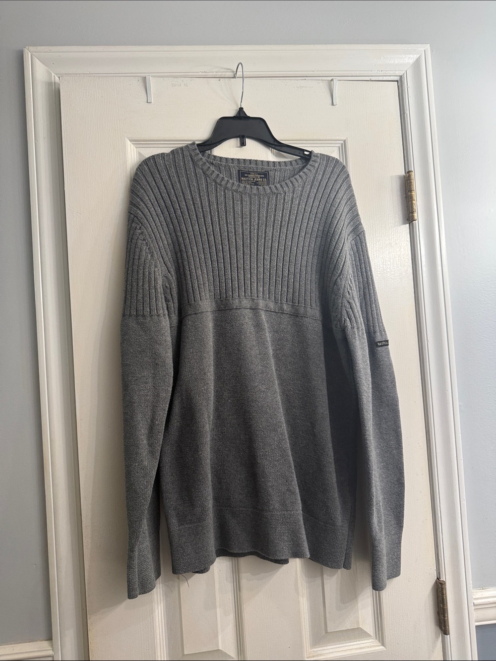 Men's Nautica Ribbed Crewneck Sweater size M - Gray